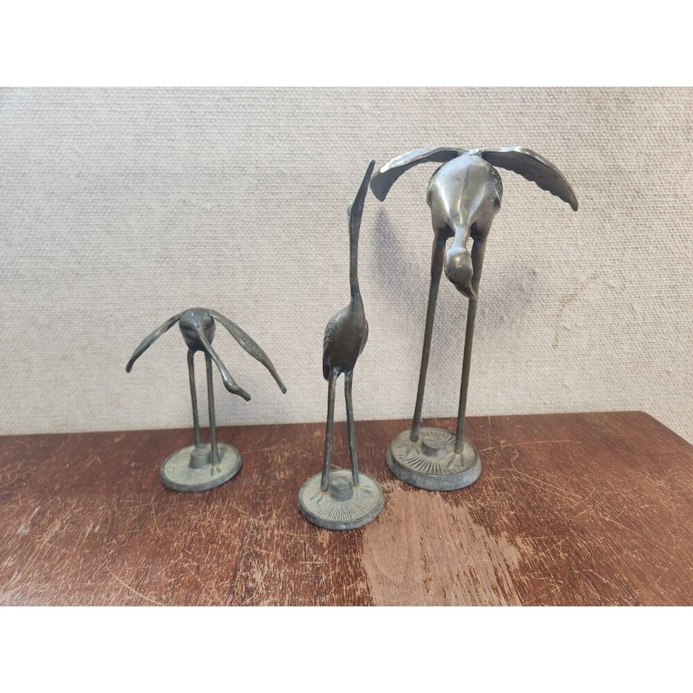Vintage MCM Brass Cranes/Herons Made In Korea